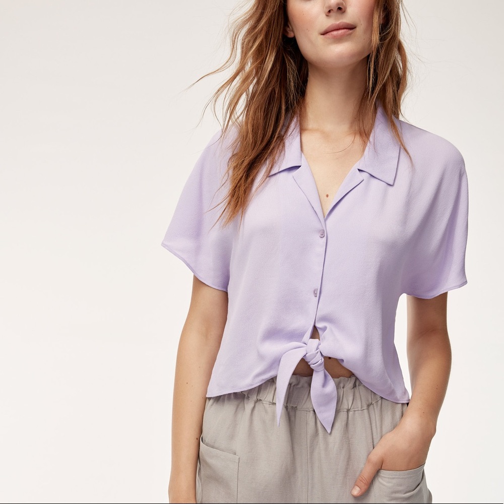 Wilfred Free Tie Front Button Up Blouse